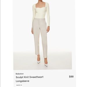 Babaton sculpt knit sweetheart long sleeve